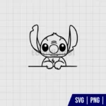Cute Stitch Outline SVG