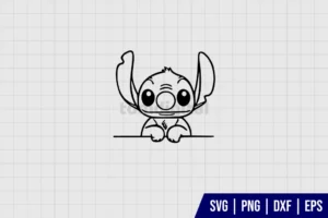 Cute Stitch Outline SVG