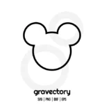 Mickey Head Outline SVG Free