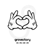 Mickey Heart Hands SVG Free