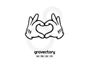 Mickey Heart Hands SVG Free