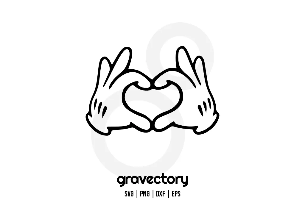 Mickey Heart Hands SVG Free Mickey Heart Hands SVG Free