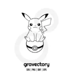 Pikachu Outline SVG Free