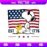 Snoopy US Flag SVG Clipart