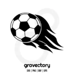 Soccer Ball Flame SVG Free
