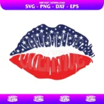 american lips svg cut file