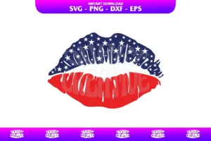 american lips svg cut file