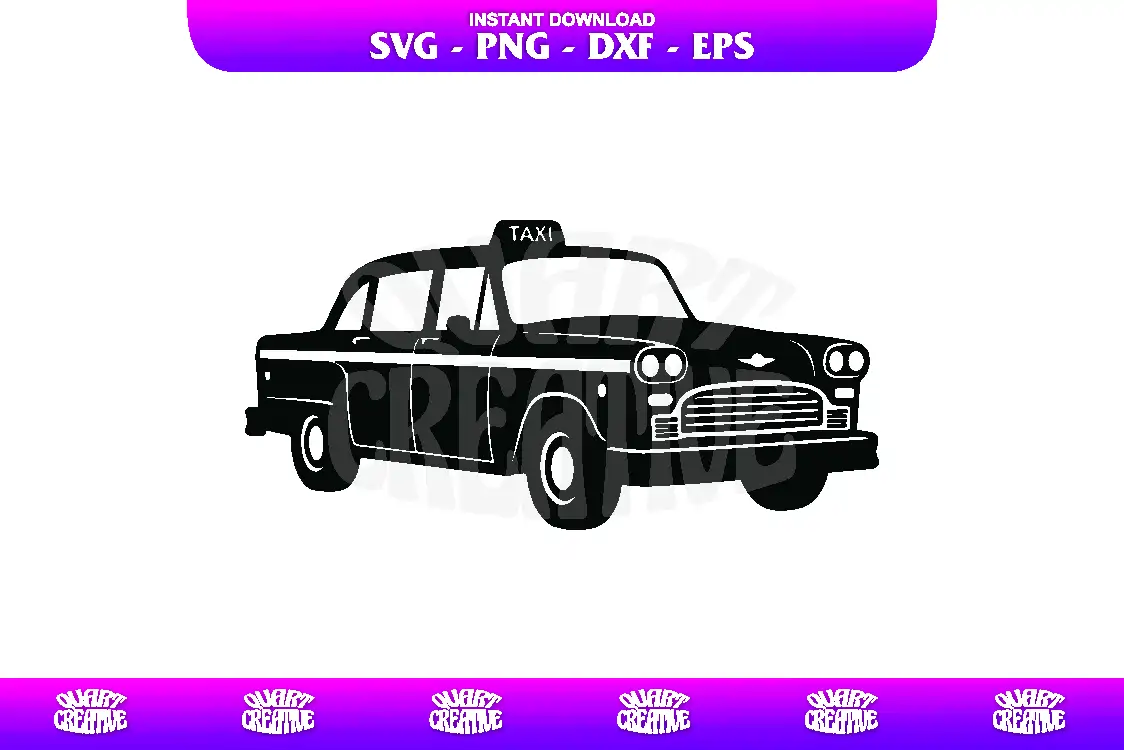 classic taxi svg cut file Classic Taxi SVG Cut File - Image 1