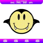 dracula smiley face svg cut file