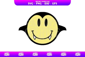 dracula smiley face svg cut file