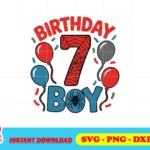 7th birthday boy spider svg cake topper png