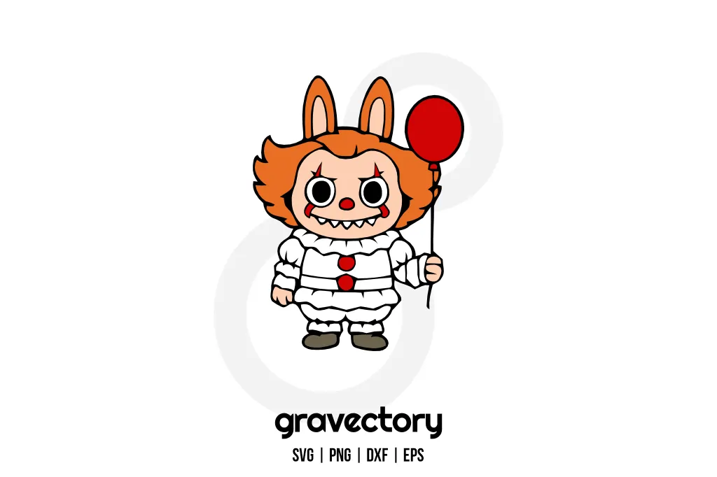 Labubu Pennywise SVG Free Labubu Pennywise SVG Free