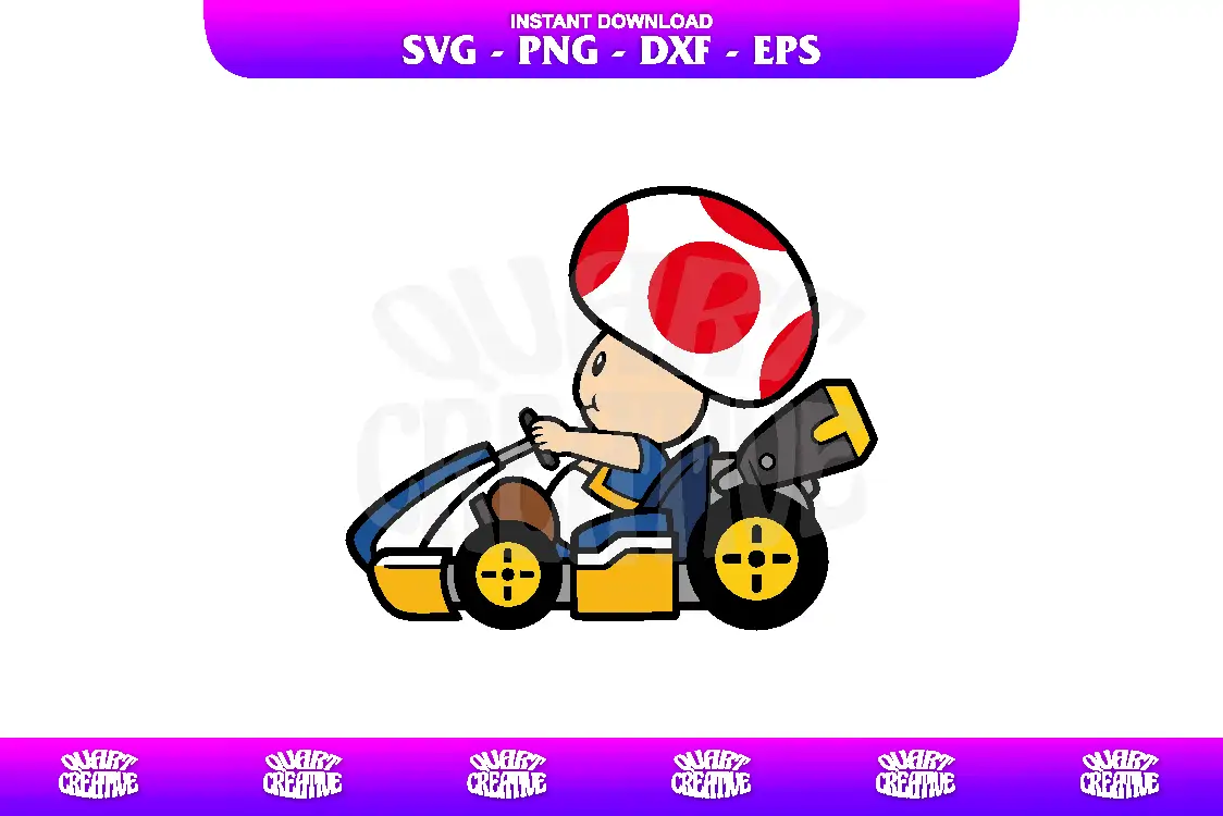 Mario Kart Toad Clipart SVG PNG Mario Kart Toad Clipart SVG PNG - Image 1