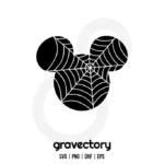 Mickey Ears Spiderweb SVG Free