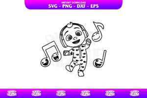 baby jj cocomelon outline svg cricut