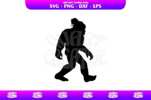 bigfoot messy bun svg cut file