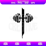 Dumbbell Cross SVG Cut File