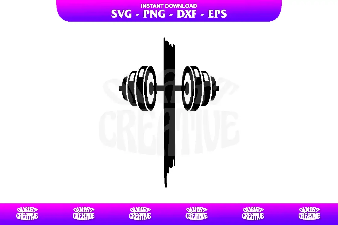dumbbell cross svg cut file Dumbbell Cross SVG Cut File - Image 1