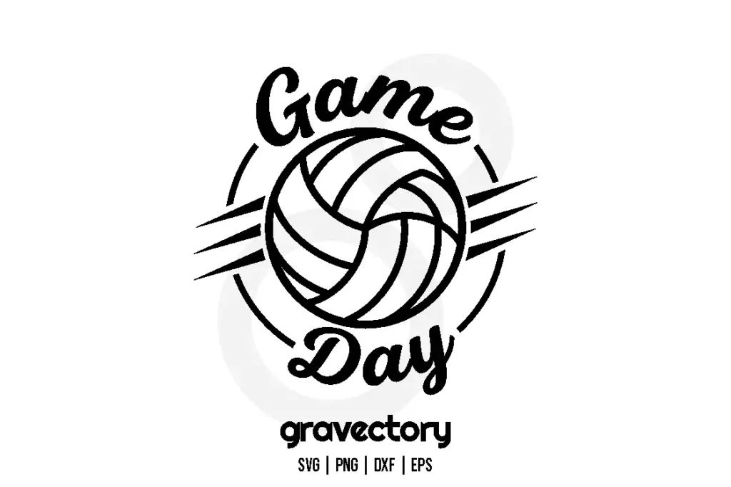 game day volley ball svg free