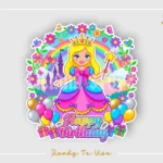 princess birthday cake topper png transparent