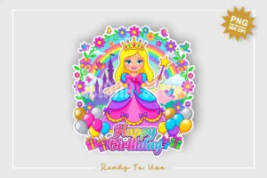 princess birthday cake topper png transparent