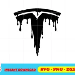 tesla logo drip svg cut file