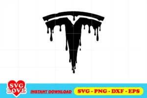 tesla logo drip svg cut file