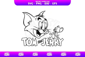 tom and jerry outtline svg cricut
