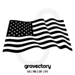 Waving American Flag SVG Free