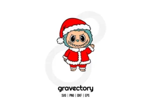 Labubu Christmas Santa SVG Free