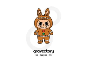 Labubu Gingerbread SVG Free