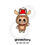 Labubu Rudolph SVG Free