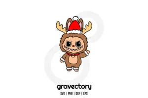Labubu Rudolph SVG Free