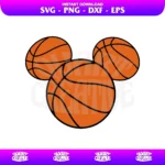 Mickey Head Basketball SVG Cricut