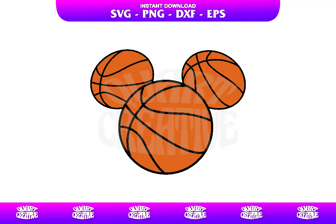 mickey head basketball svg cricut Mickey Head Basketball SVG Cricut - Image 1