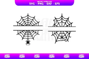 Spider Web Monogram SVG Cut File