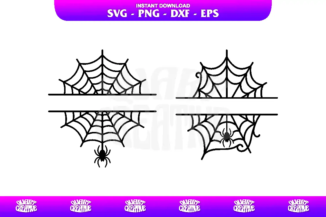 spider web monogram svg cut file Spider Web Monogram SVG Cut File - Image 1